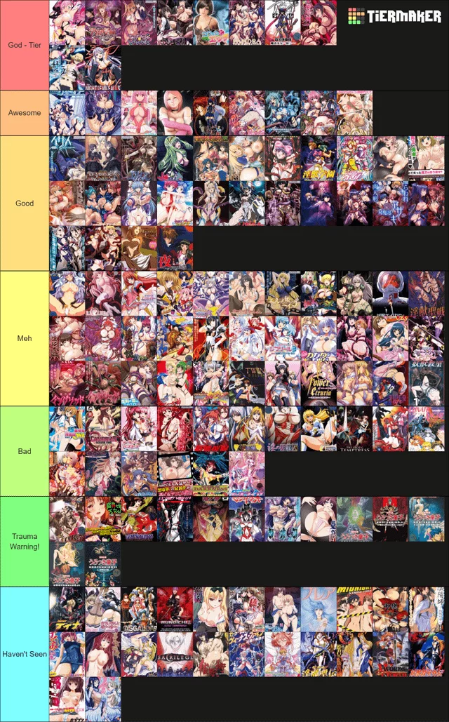 Cultured Anime Tier List Tentacle Edition Free Hentai Porno Xxx