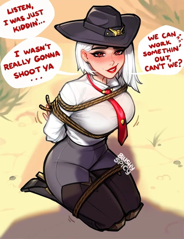 Ashe tied up and in a predicament (BlushySpicy)