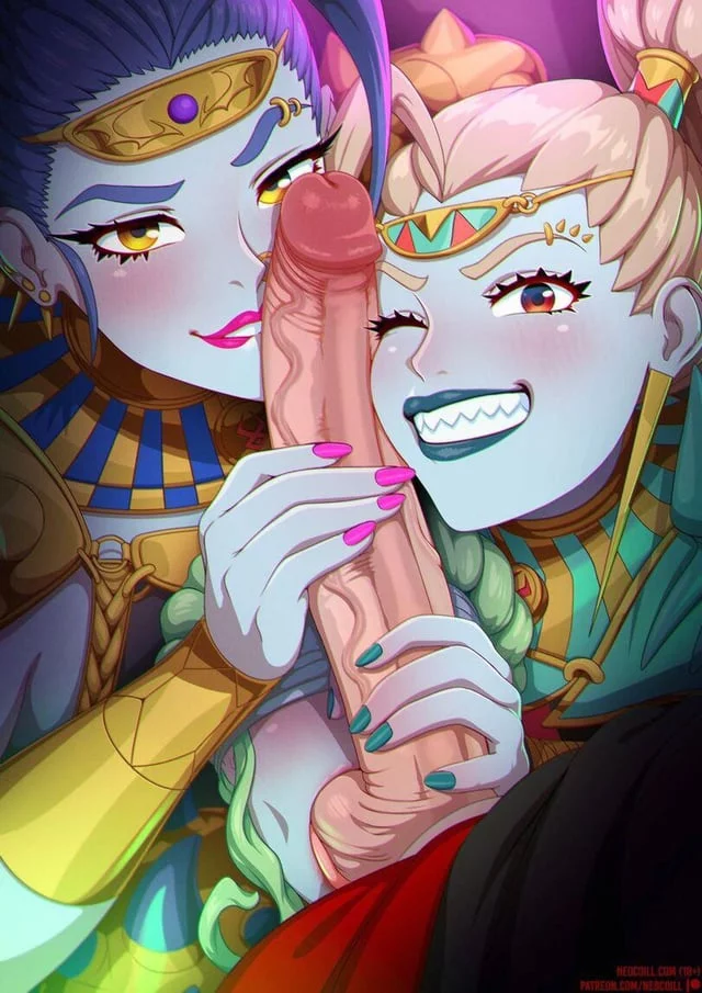 “Mmm, what do you think Sister? Should we treat this mortal boy~?” I want to worship a cock with my demoness sister~