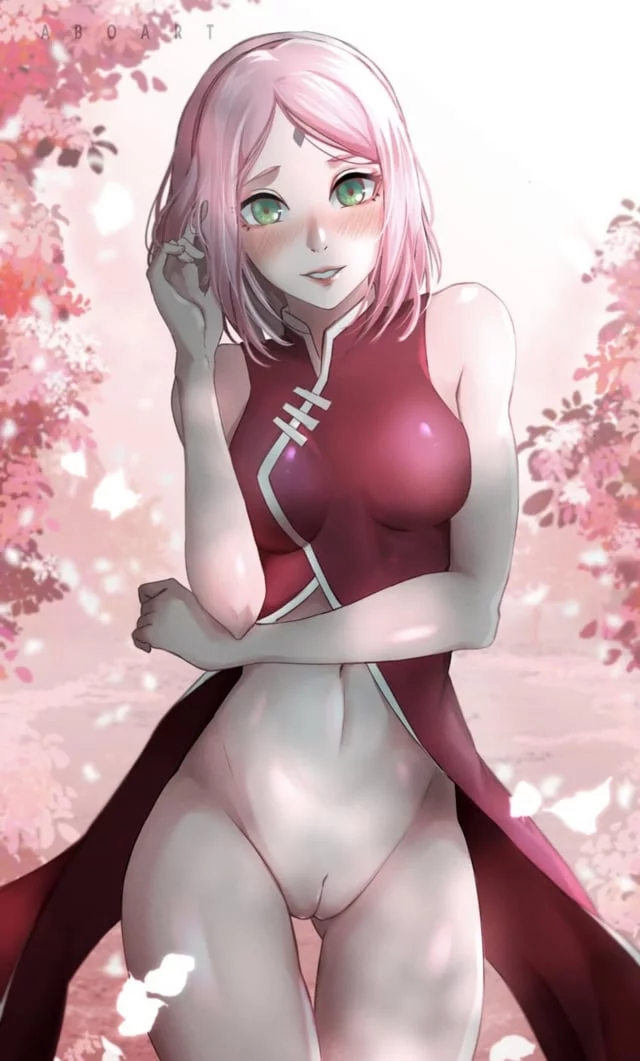 Sakura Haruno in the cherry blossoms