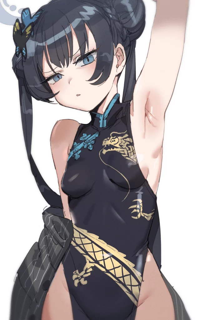 Disgusted Kisaki Showing Her Armpit [Blue Archive]