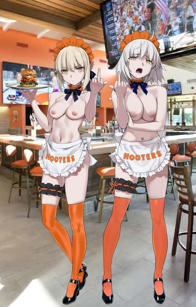 “Stare a little harder, jackass! I’ll spit in your food!” (I want to be a really mean hooters employee- hehehe)