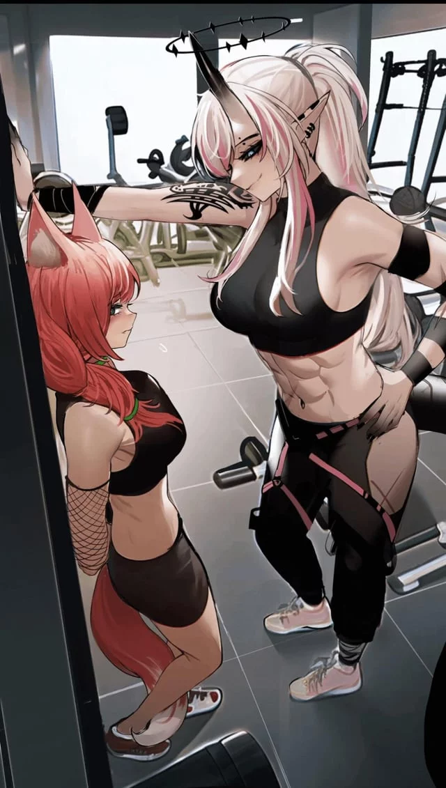 Oh hi… I didn’t realize you also came to this gym… y-you look good…