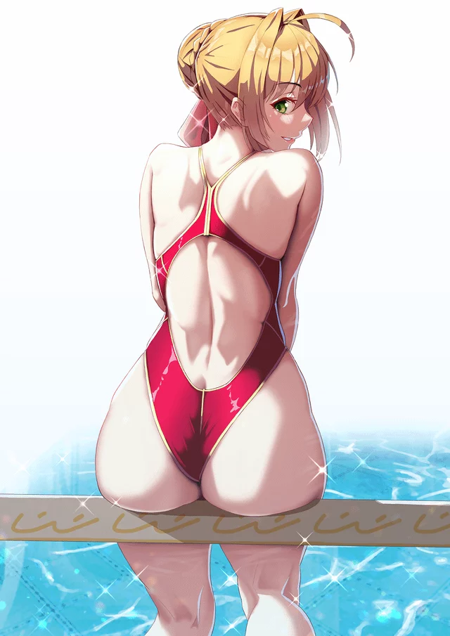 Nero Sitting in a bathing suit [solar][Fate]