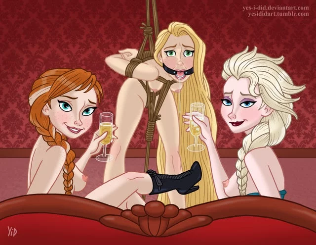 Anna and Elsa have Rapunzel as a room fixture [Frozen/Tangled] (yes-I-did)