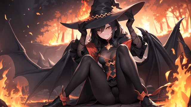 Cute witch in attractive pose [Witch World]