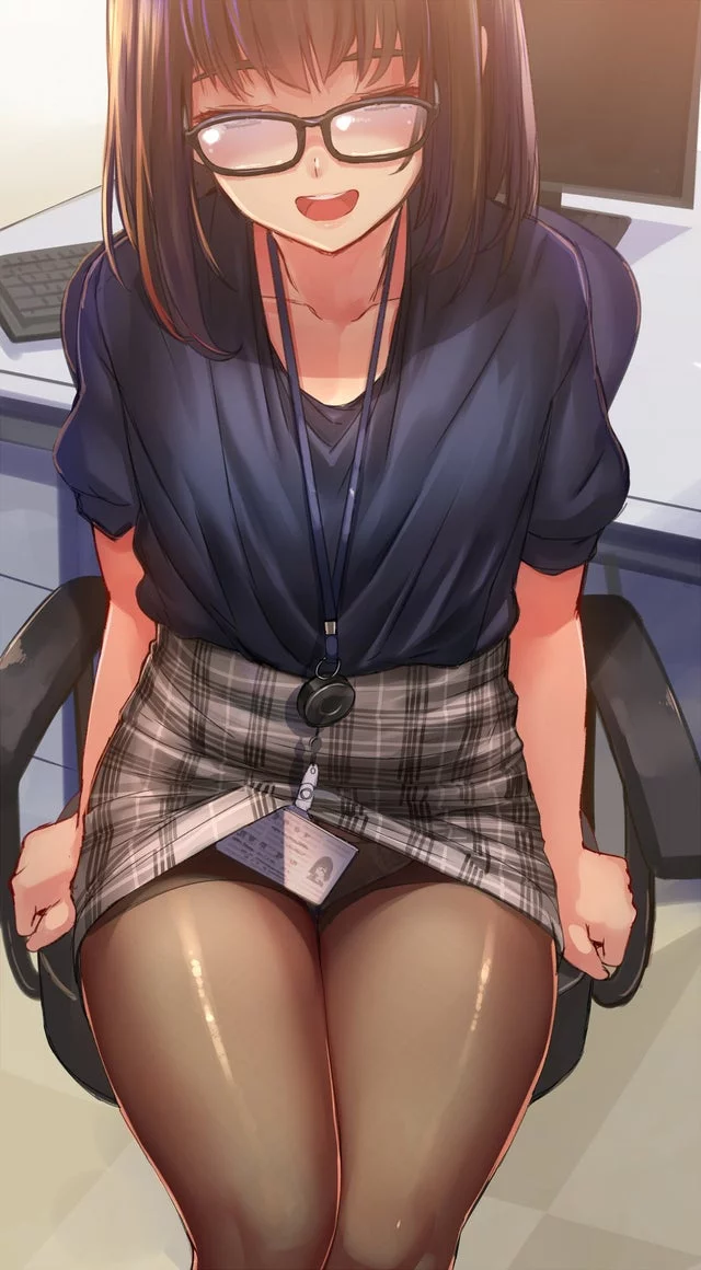 Officelady accidentally flashing her panties (by あかさあい)