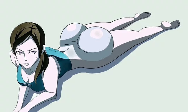 Wii Fit Trainer's Prone Fat Ass Stretching