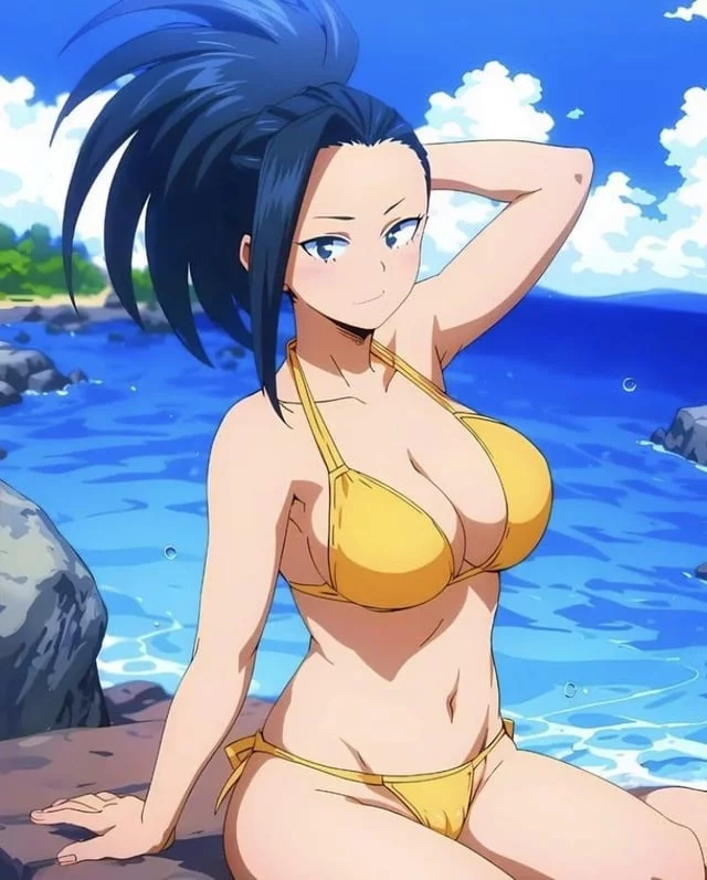 (Momo Yaoyorozu) looking damn fine in a bikini is more than enough to get me horny and hard for such a voluptuous, pretty lady 🤤