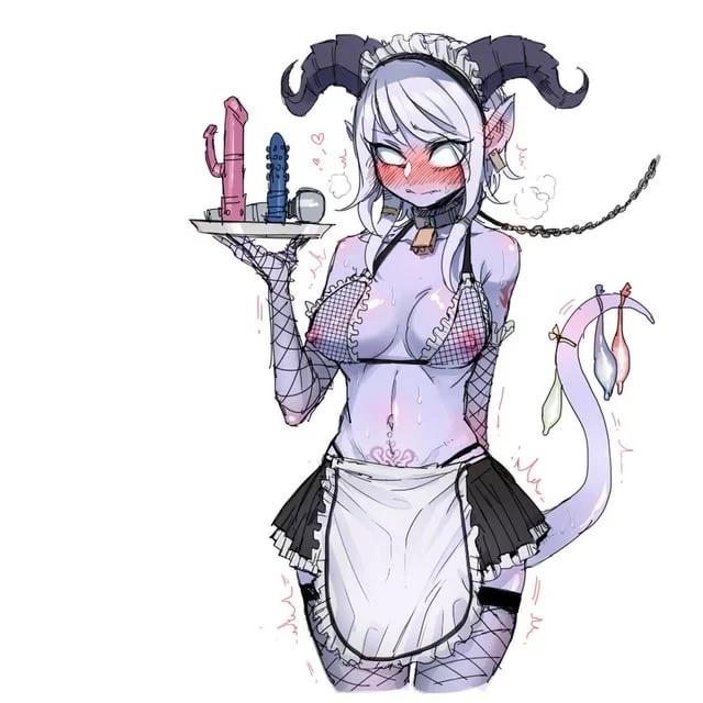 Mmm~ this is so embarrassing~ but master/mistress wanted me to do it~ (I want to be hired as a maid not because I'm good the job but because I fit my bosses specific tastes)