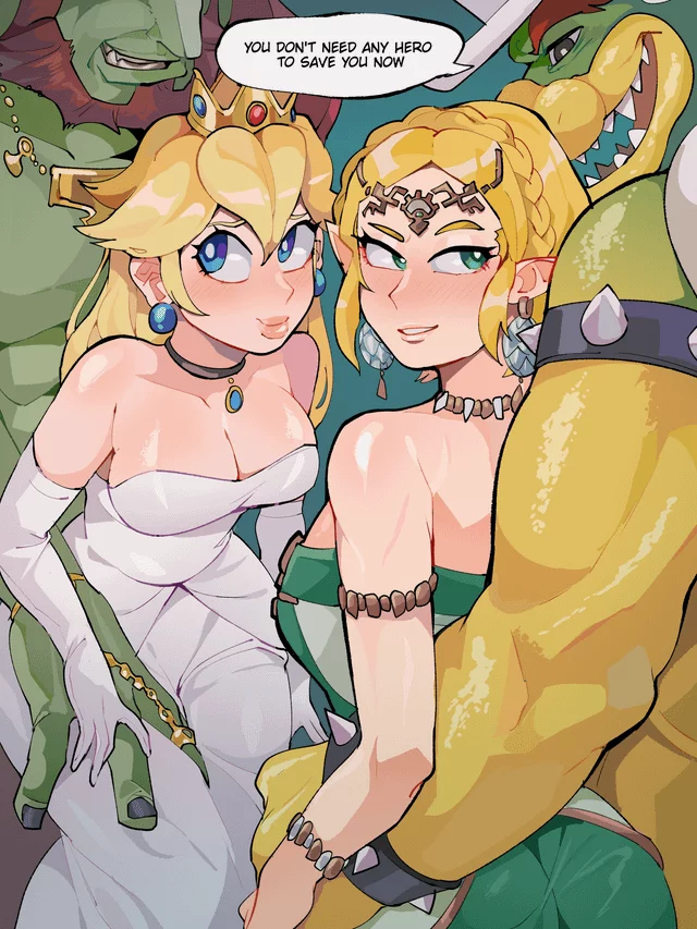 Bowser and Ganon sharing Princess Peach and Zelda (differland_) [Super Mario Bros | Legend of Zelda Tears of Kingdom ]