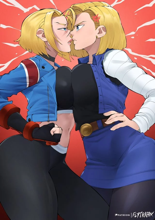 Cammy White, Android 18 - busty bob cut blondes clashing (FLYTRAPXX) [Street Fighter, Dragon Ball]