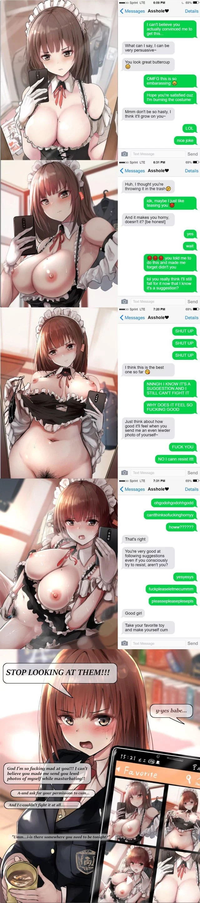 She loves her new uniform! [Maid outfit] [Hypnosis] [Phone chat] [Femsub] [Selfies] [Large breasts]
