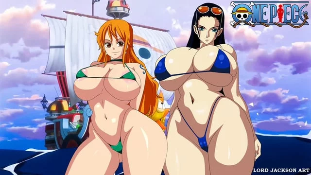 Nami and Robin tiny bikini(LordjacksonArt1)