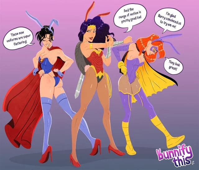 Supergirl, Wonder Woman and Batgirl get bunnified (DC) [BunnifyThis]