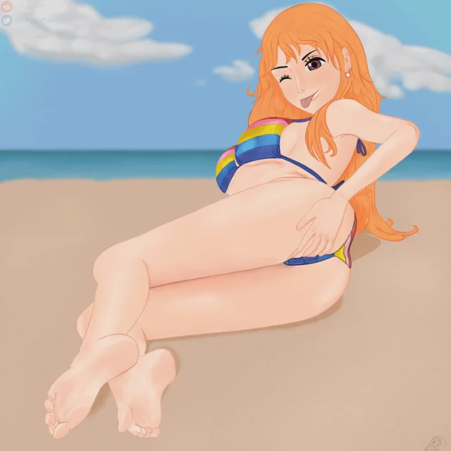 Nami at the beach [One Piece] - (KakushiMaximus)