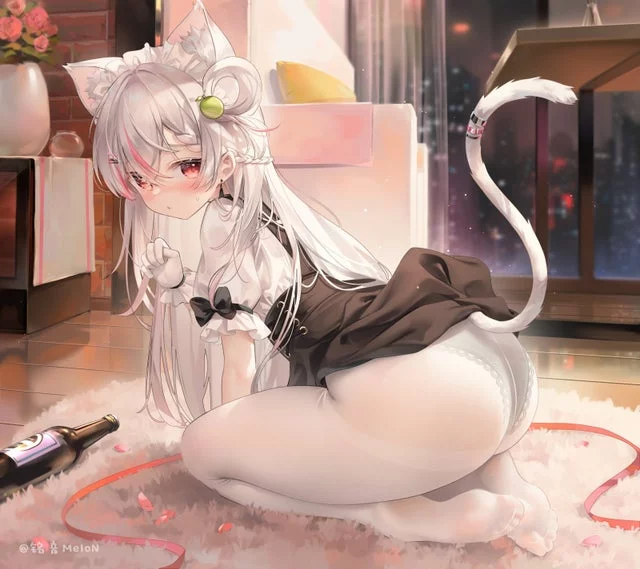 Neko maid with a fat ass