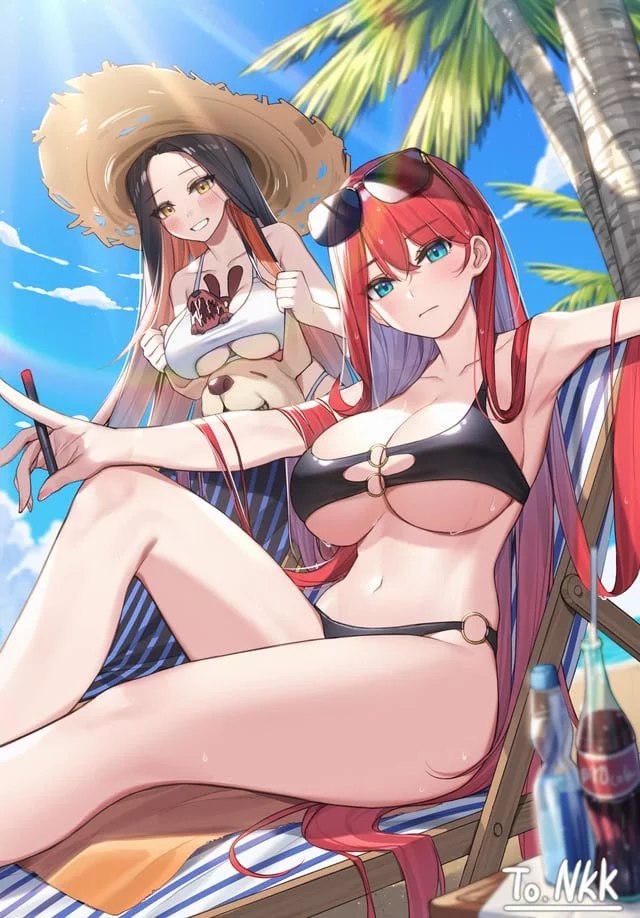 two ladies on the beach [original]