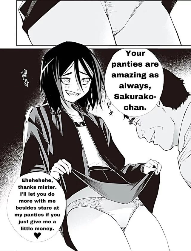 Sakurako-chan shows her panties to older man