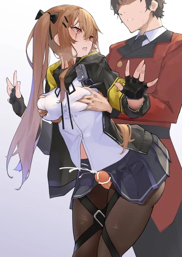 H-Haaah.. Commander you seem really needy all the sudden... my squad needs me and yet you just can't help but grope my breasts and hump against me like an animal in heat.. But I guess it's okay commander.. So please relieve your stress using me~