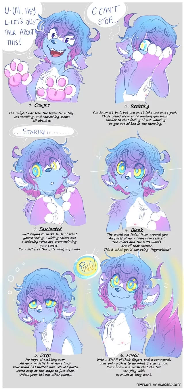 Six stages of hypnosis (mono_cole)