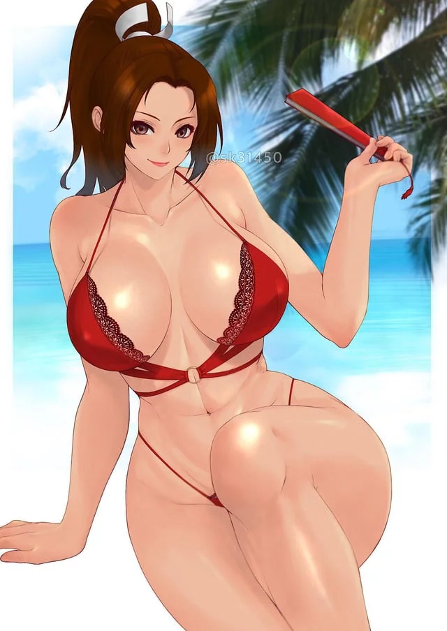 Mai Shiranui in red (@sk31450)[King of Fighters]