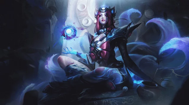 Time to jerk off just to the snow moon (Ahri) skin splash! So horny for her I don't even need her nude >.<