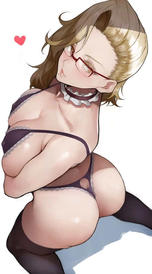 Hyoudou Marisa in Sexy Glasses and Lace Underwear [Welcome to the Ballroom] (Yoshio on Twitter)