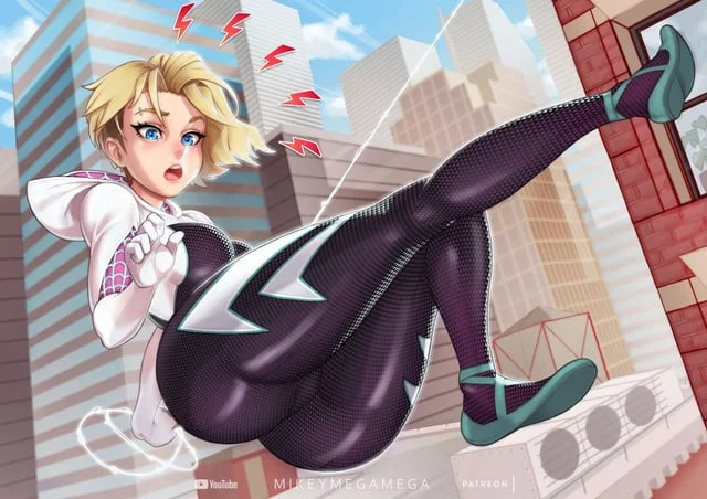 Spider-Gwen Swinging (Mikeymegamega ) [Marvel]