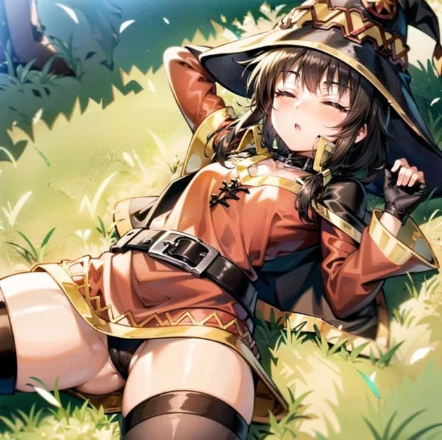 You thinking the same as me when you see (Megumin) like this?