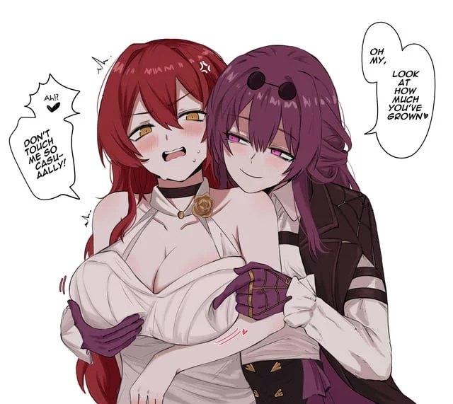 S-stop teasing me so much! I never gave you permission to touch me... *doesn't even try to stop her*