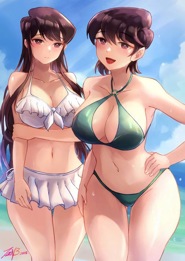 Komi and her mom in bikinis (By ZeeN3) [Komi Can't Communicate]
