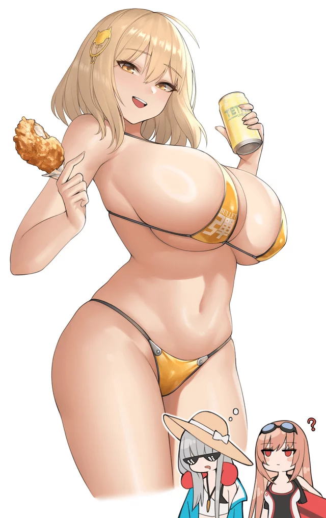Anis with Fried Chicken & Soda/Beer (Kurone Rinka) [Goddess of Victory: Nikke]