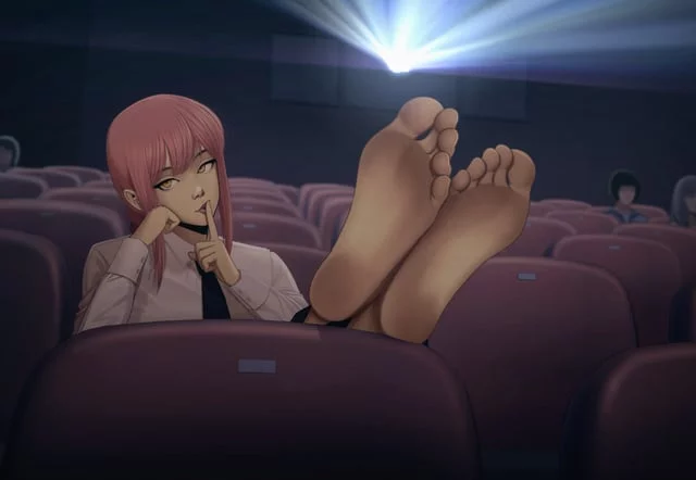 Imagine going to the cinema and a chick has her soles up like that 🤤 (Artist: Kusujinn)
