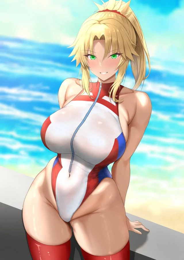 Mordred in a Front Zipper Competition Swimsuit (Ranhatu) [Fate/Grand Order]