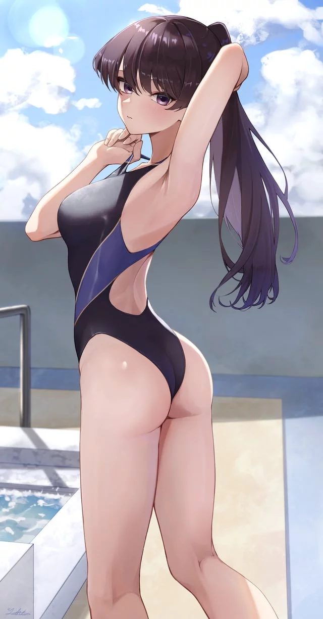 Komi-San Posing In Her One-Piece Swimsuit (Komi Can't Communicate)