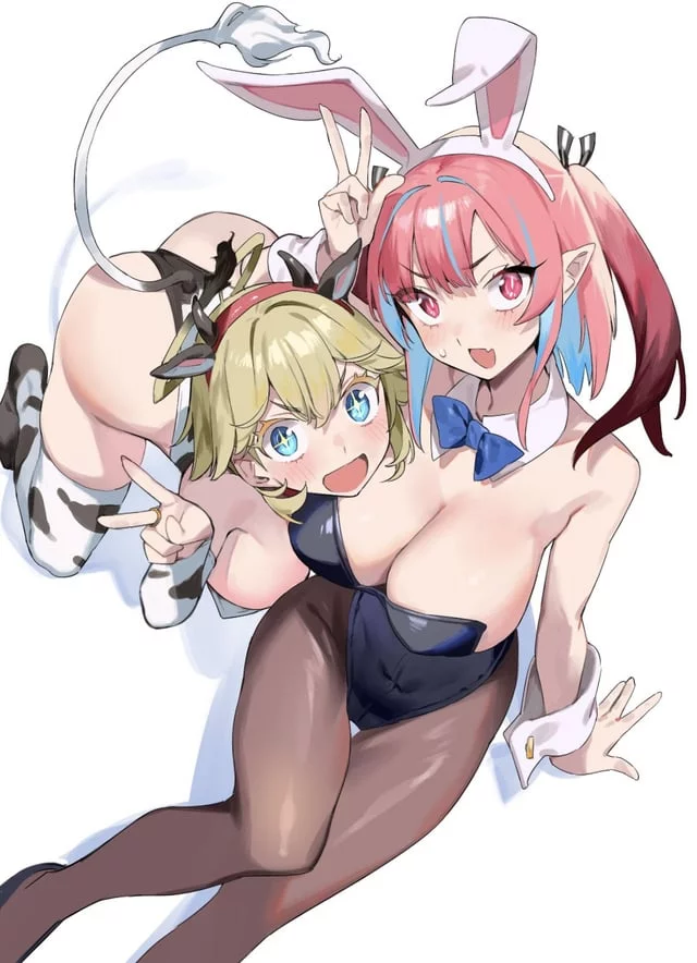 Kanan & Lillum in bunny & cow costumes (Nonco) [Kanan-Sama Is Easy As Hell!/Kanan-sama wa Akumade Choroi]