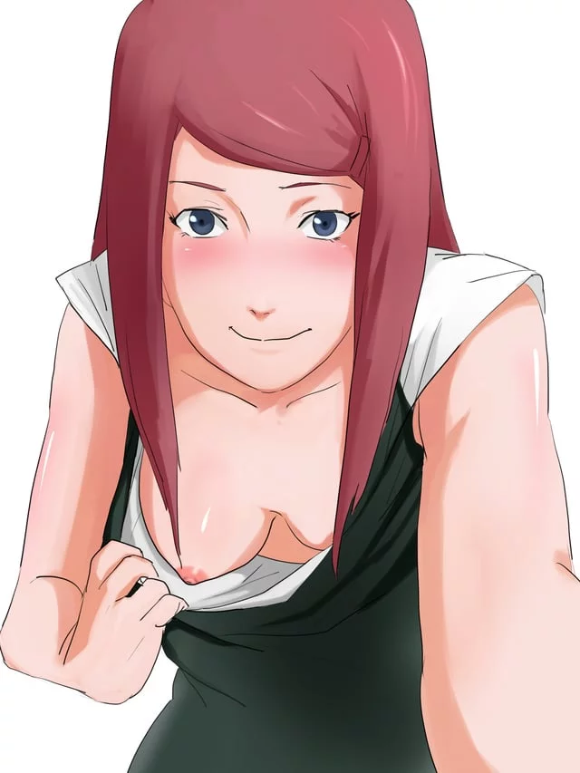 Psst! Look here! (Kushina from Naruto expose her right breast)