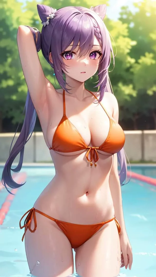 Keqing showing off her armpit (Keqing) [Ai Generated]
