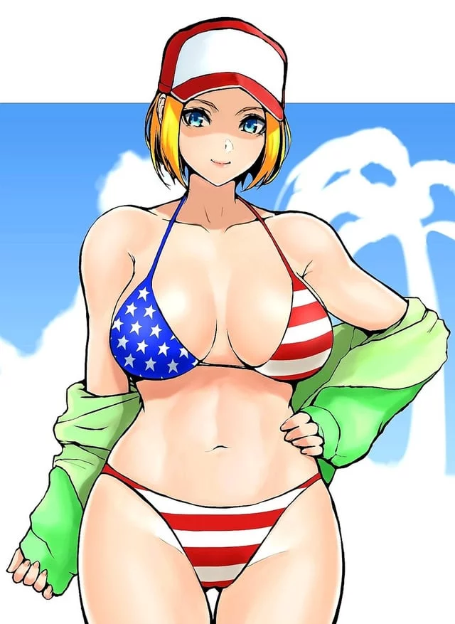 Blue Mary looks beautiful in her american flag bikini! (King of Fighters)