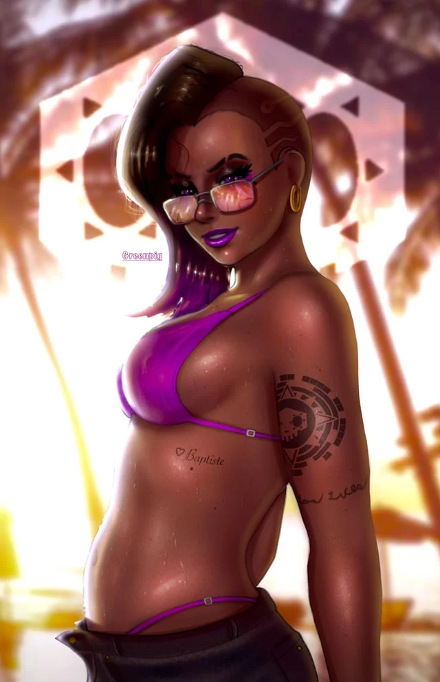 Sombra in a bikini 💜 - Art by me