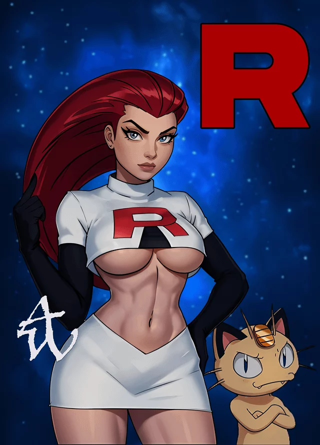 [Artwork] by (AbelWaters) Prepare for trouble and make it double D. Jessie from Pokemon