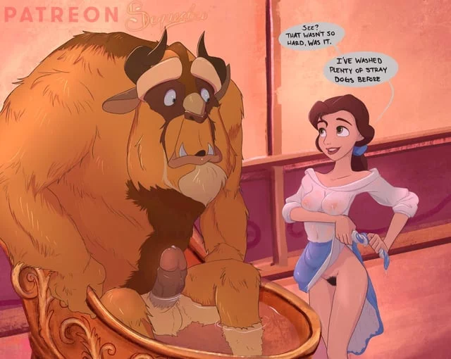 Belle gets soaked after giving the Beast his bath (Sequestro) [Beauty and the Beast]