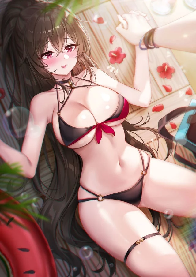 Babe you're being really aggressive today~ I take it my swimsuit looks good?