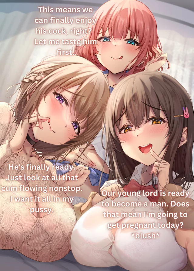 You are the son of the defeated demon lord. The three succubus sisters raising you realize you're ready to breed them after you have a wet dream. (Part 1) [Demons] [Implied Impregnation] [Group Sex] [Fantasy] [RPG]