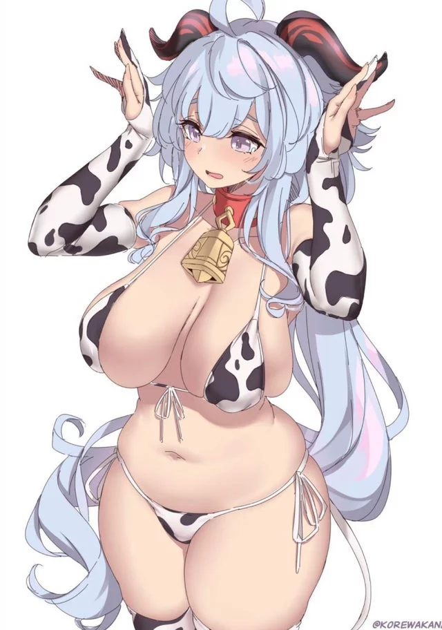 Ganyu in a cow bikini