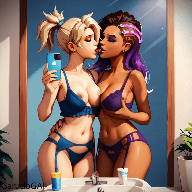 Mercy and Sombra - Mirror Selfie