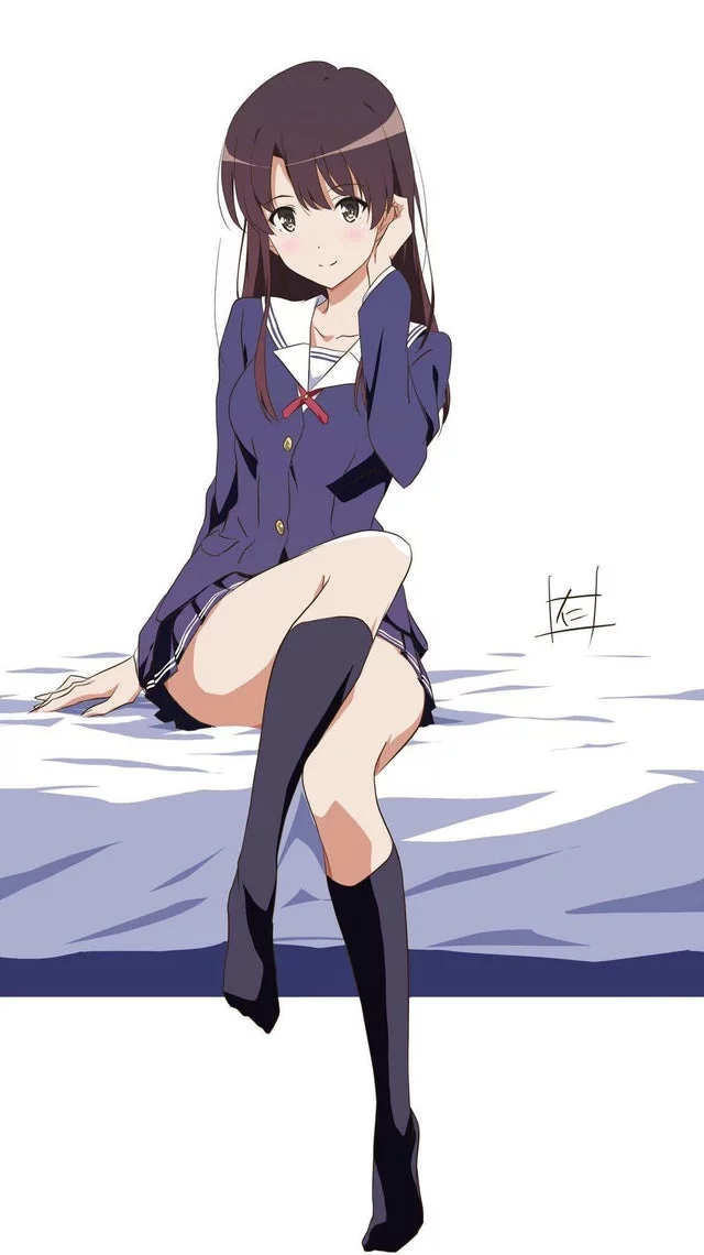 Kato Megumi dressed up in her uniform [Saekano]