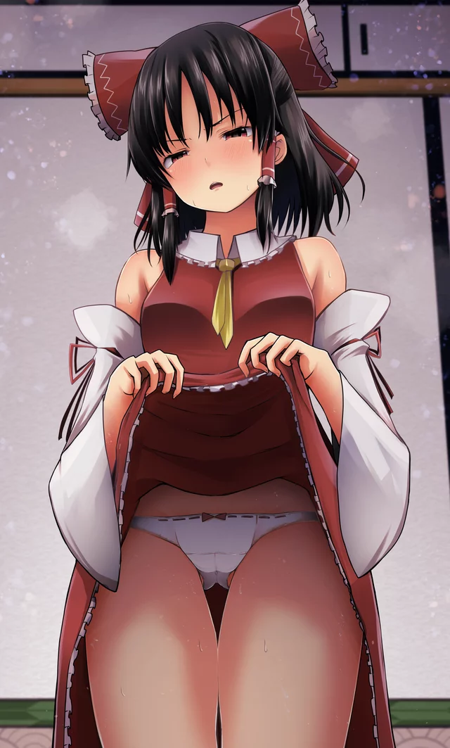 Hakurei Reimu Showing Her Pantsu While Being Disgusted [Touhou]