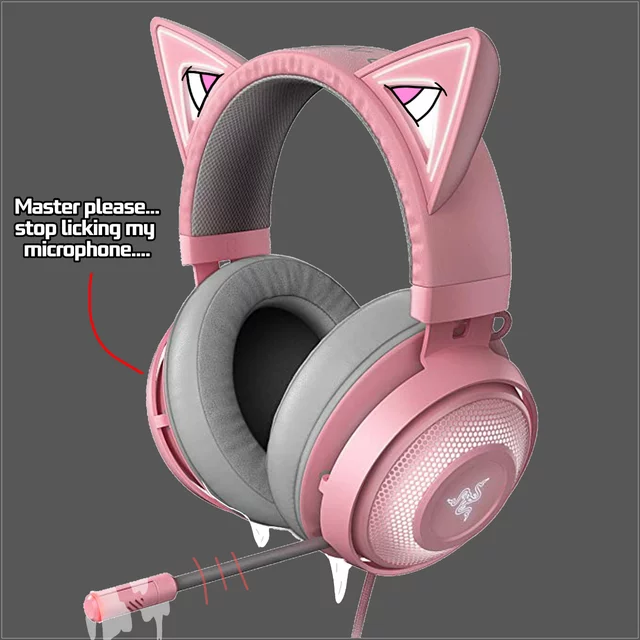 Cursed Pink Cat Headphone